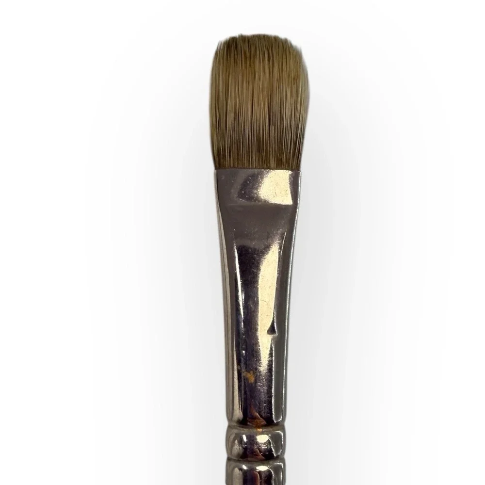 (2) M Grumbacher Gainsborough 1271-F Hog Bristle Paint Brushes Size 8 & 12 VTG
